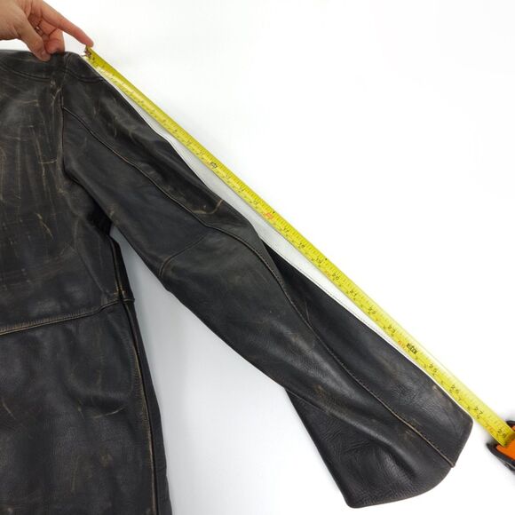 Rogue Distressed Black Leather Café Racer Jacket XL – Genuine Grain - Picture 6 of 13